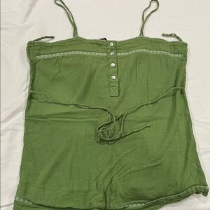 Elegant Green Camisole with Button Detail